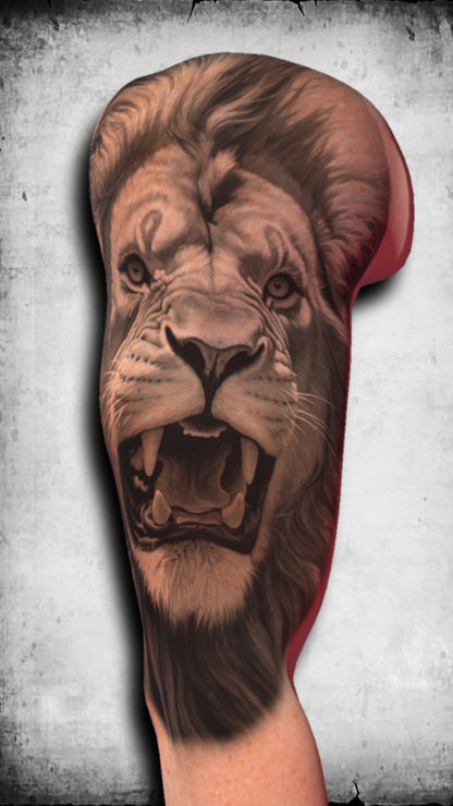 King’s Fury – Lion Tattoo Stencil