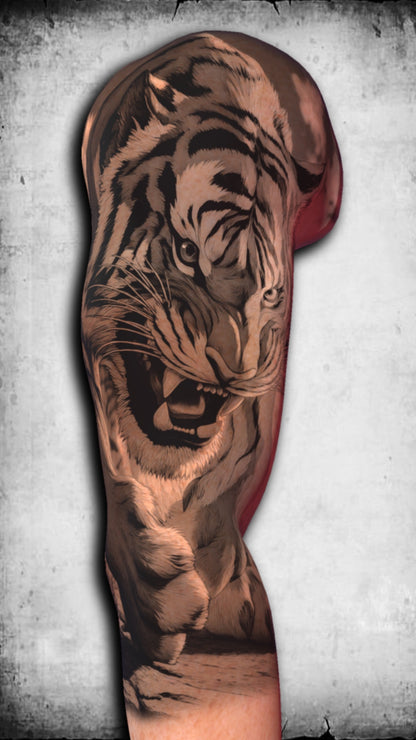 Rugido Feroz – Tiger Tattoo Stencil