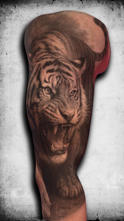 Savage Instinct – Tiger Tattoo Stencil