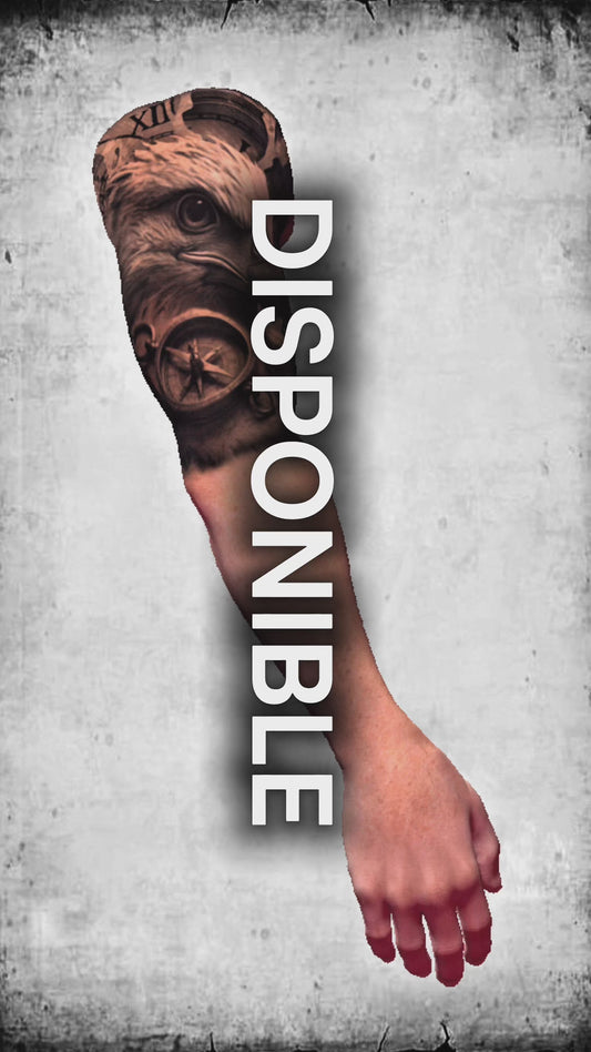 Brújula del Destino – Eagle Tattoo Stencil